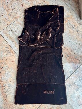 Moschino Brown Velvet Scarf Wrap